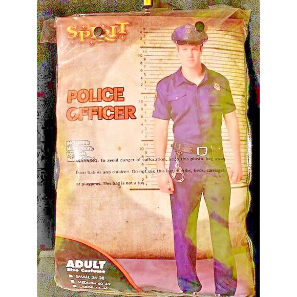 Halloween Police Officer Cop Uniform Costume Size Medium From Spirit - Picture 1 of 16